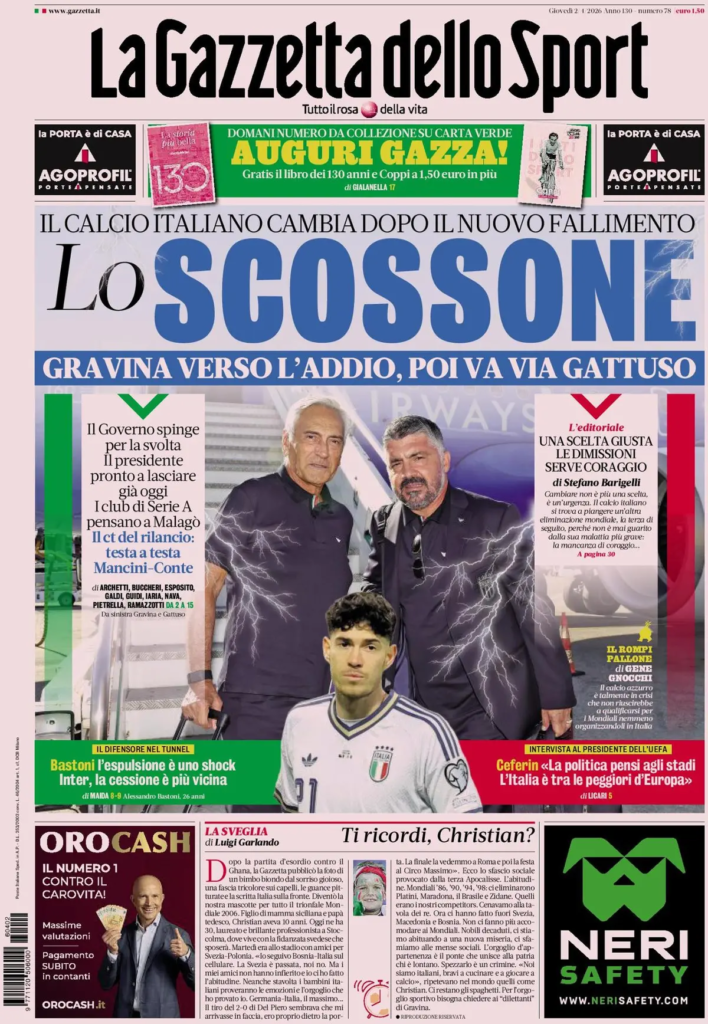 Le prime pagine dei principali quotidiani sportivi – 2 aprile 2026 23 image 1