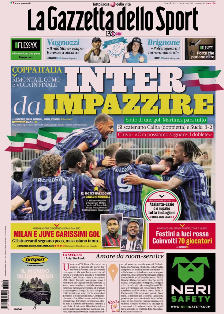 Le prime pagine dei principali quotidiani sportivi – 22 aprile 2026 22 image 12