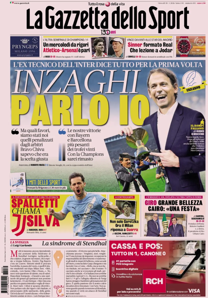 Le prime pagine dei principali quotidiani sportivi – 30 aprile 22 image 18