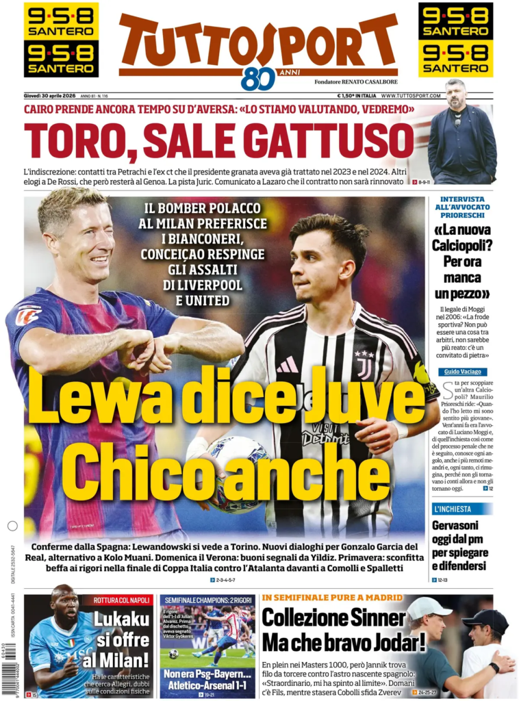 Le prime pagine dei principali quotidiani sportivi – 30 aprile 24 image 20