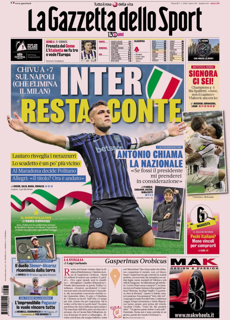 Le prime pagine dei principali quotidiani sportivi – 7 aprile 2026 23 image 4