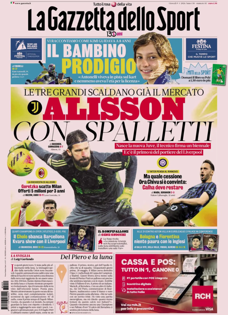 Le prime pagine dei principali quotidiani sportivi – 9 aprile 2026 22 image 6