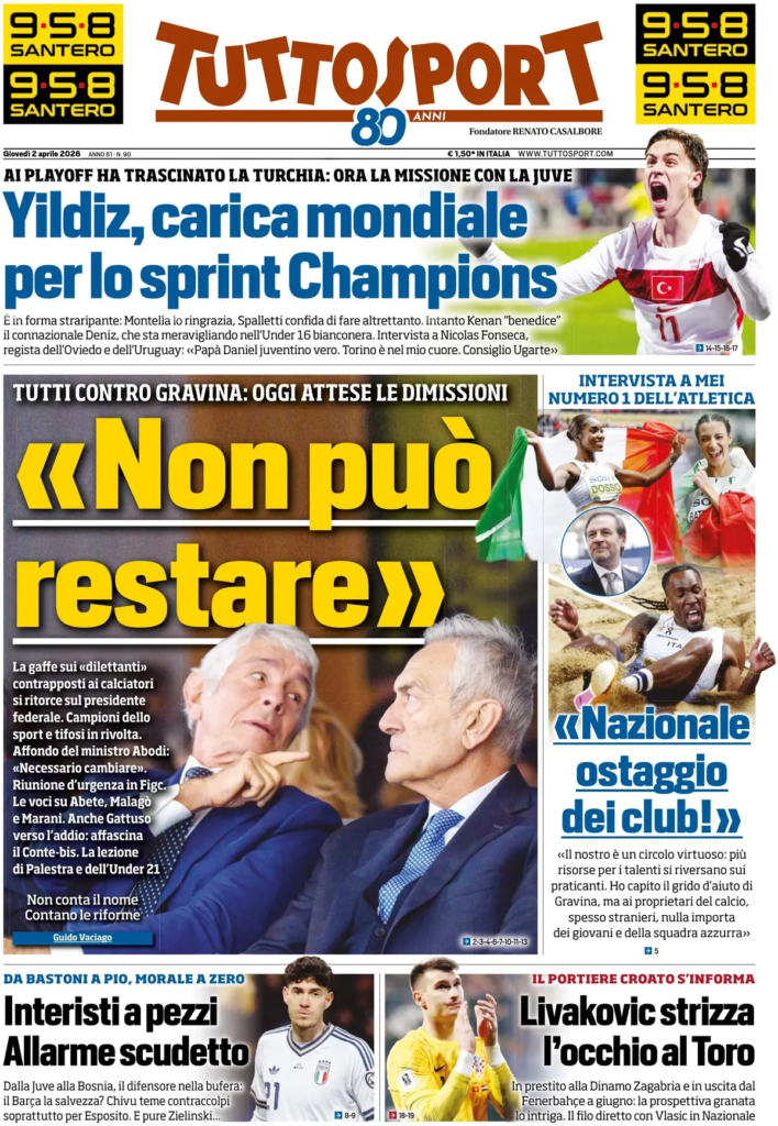 Le prime pagine dei principali quotidiani sportivi – 2 aprile 2026 22 image