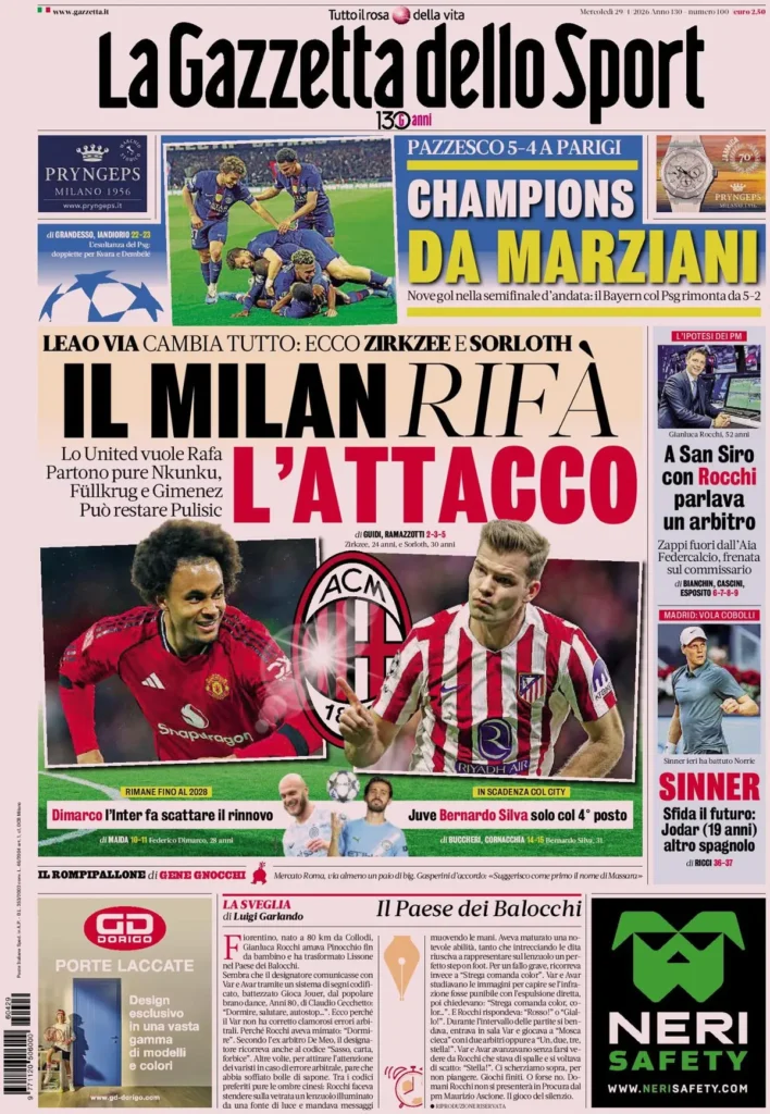 Le prime pagine dei principali quotidiani sportivi – 29 aprile 22 la gazzetta dello sport 0403071zw2iao