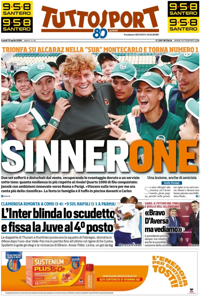 Le prime pagine dei principali quotidiani sportivi – 13 aprile 2026 22 tuttosport 021059r8iaexx