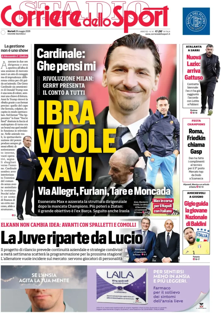 Le prime pagine dei principali quotidiani sportivi – 26 maggio 23 150808