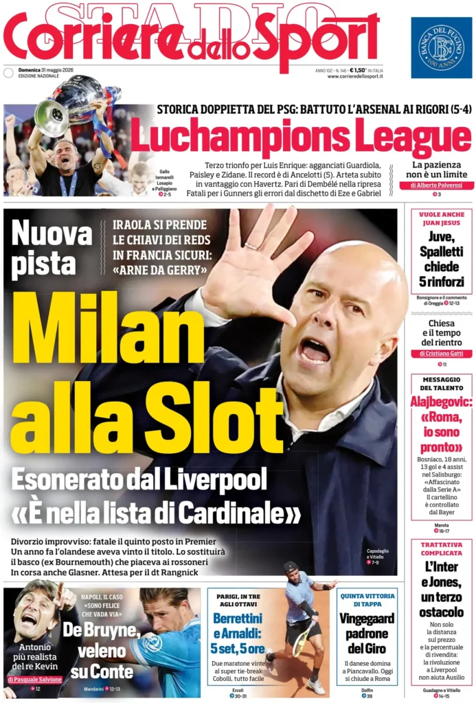 Rassegna stampa Lazio: prime pagine quotidiani sportivi - 31 maggio 2026 23 corriere dello sport 0203075vh4q1d