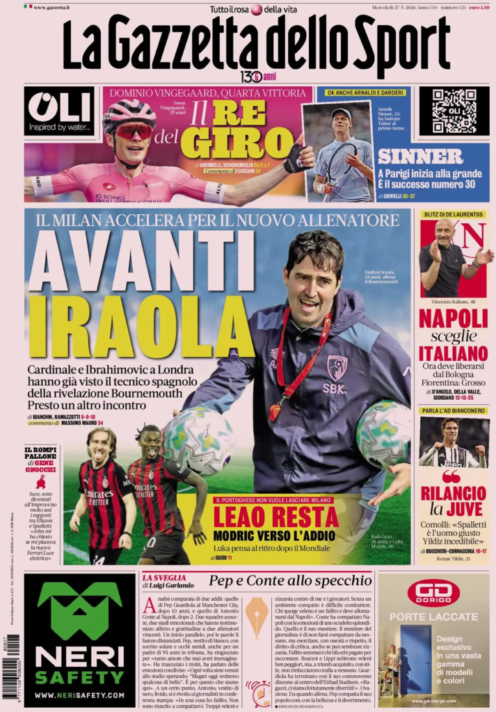 Le prime pagine dei principali quotidiani sportivi – 27 maggio 22 image 20