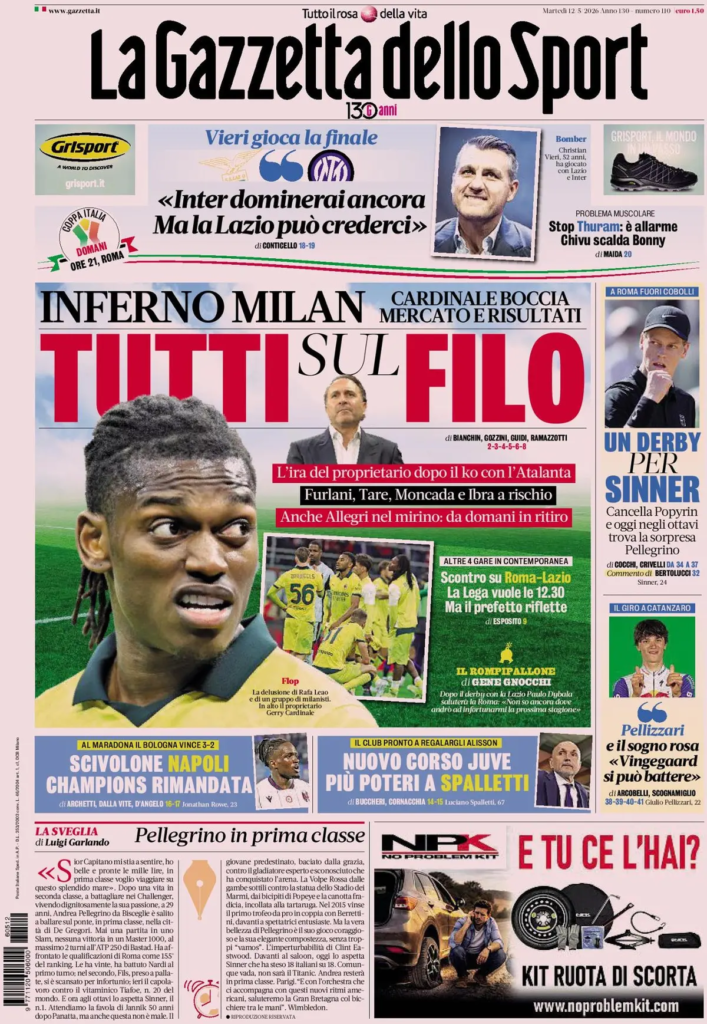 Le prime pagine dei principali quotidiani sportivi – 12 maggio 22 image 6