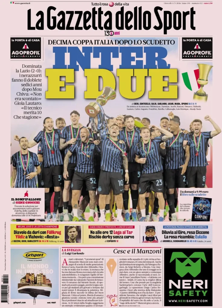 Rassegna stampa Lazio: prime pagine quotidiani sportivi - 14 maggio 2026 24 la gazzetta dello sport 0403025xfo0s7