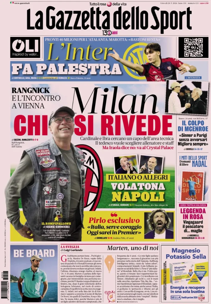 Le prime pagine dei principali quotidiani sportivi – 28 maggio 22 la gazzetta dello sport 04161307j8qb6