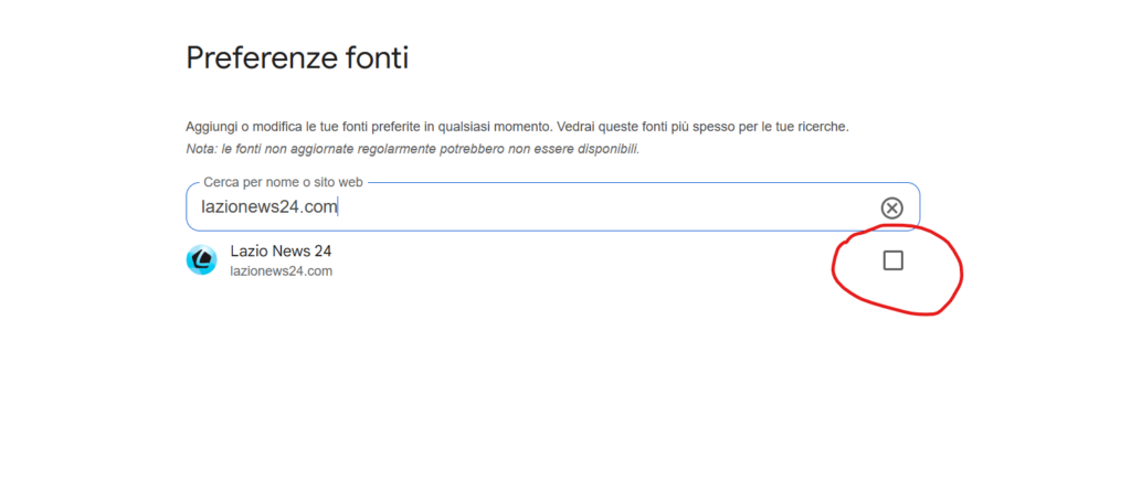 Google attiva le "Fonti preferite": così puoi seguire Lazio News 24 di più e meglio 22 lazio news 24 fonti preferite