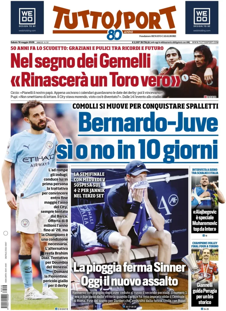 Le prime pagine dei principali quotidiani sportivi – 16 maggio 22 tuttosport 0203062a7axxr