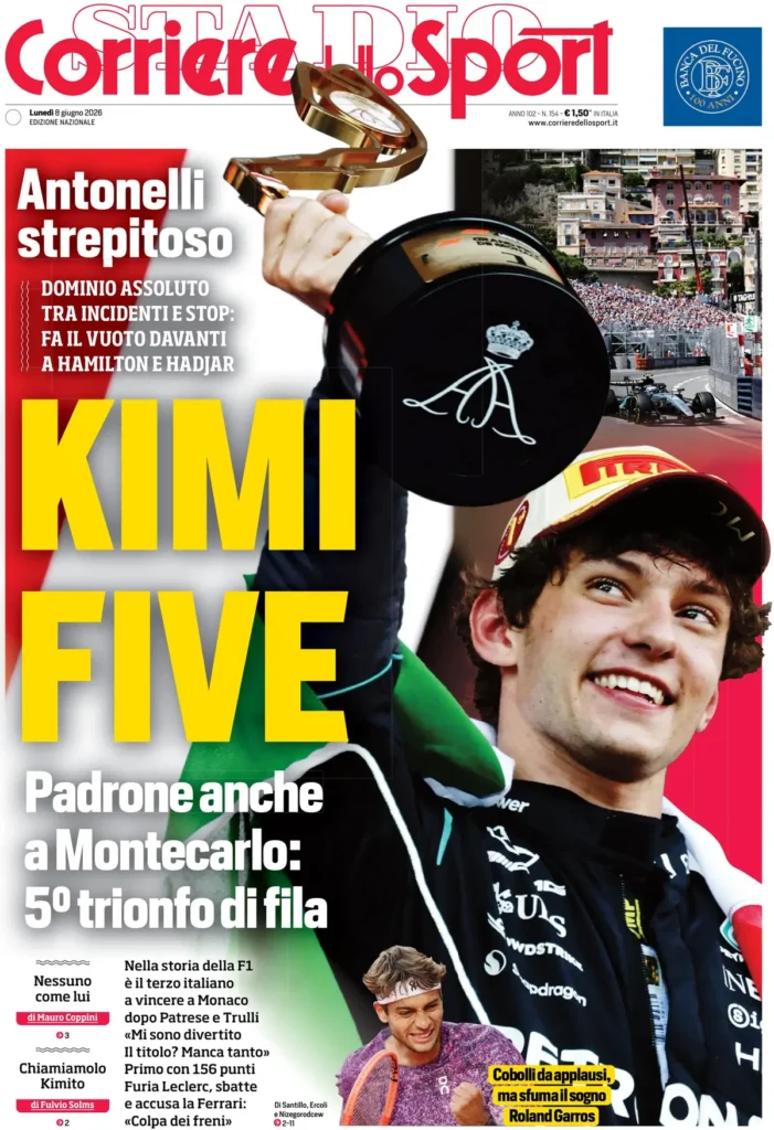 Le prime pagine dei principali quotidiani sportivi – 8 giugno 23 corriere dello sport 020437oaie8v6