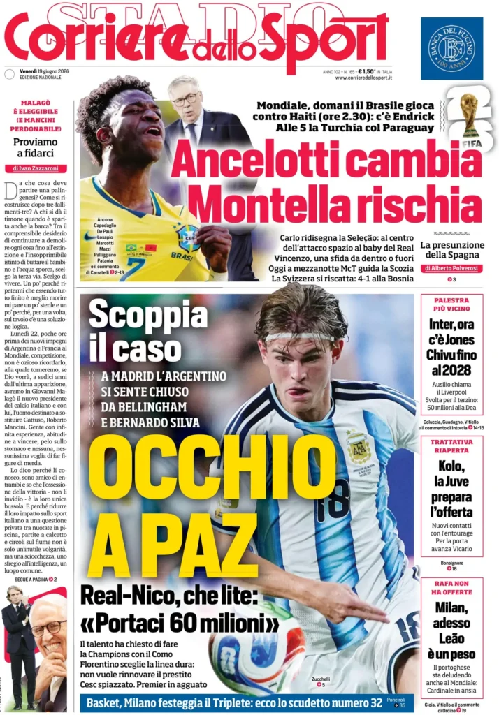 Le prime pagine dei principali quotidiani sportivi – 19 giugno 23 corriere dello sport 02351779m3qpu