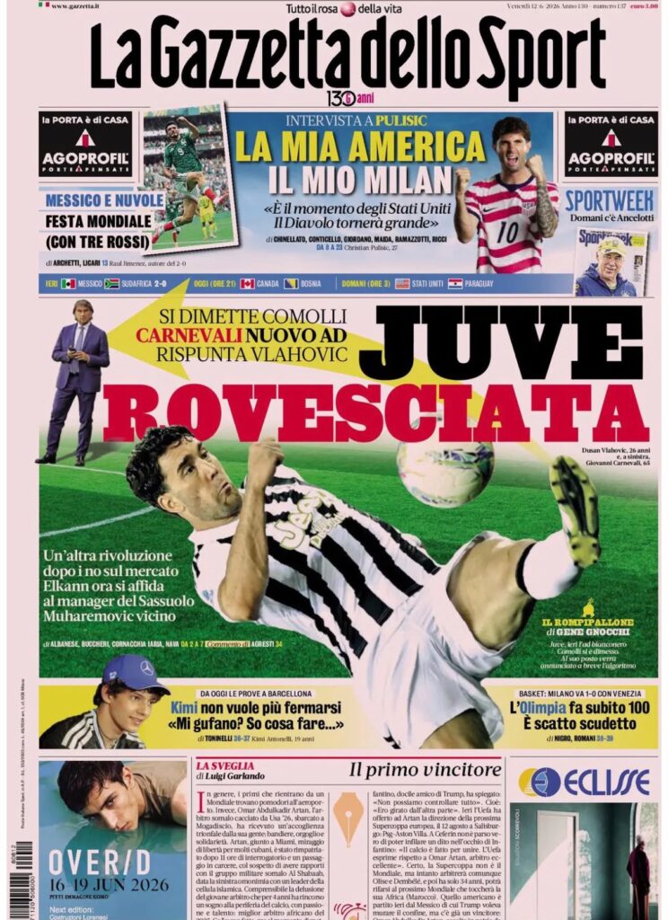 Le prime pagine dei principali quotidiani sportivi – 12 giugno 22 hhh