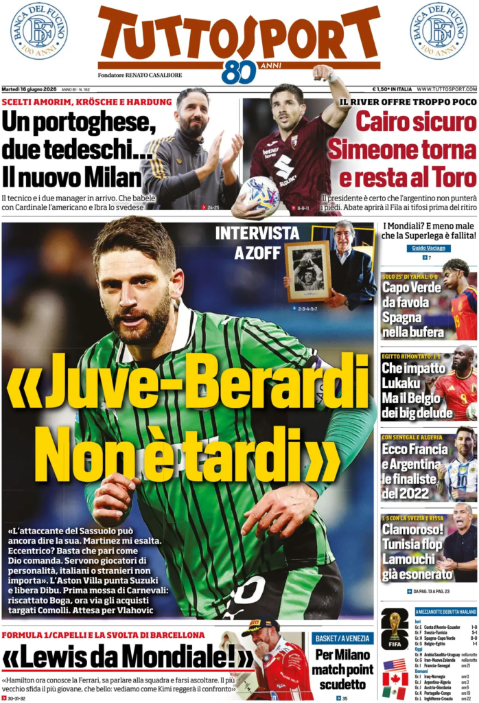Le prime pagine dei principali quotidiani sportivi – 16 giugno 24 image 17