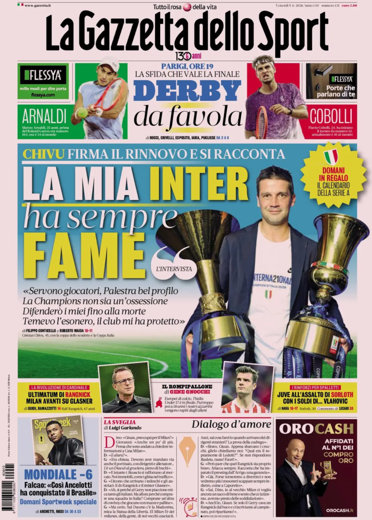Le prime pagine dei principali quotidiani sportivi – 5 giugno 22 image 4