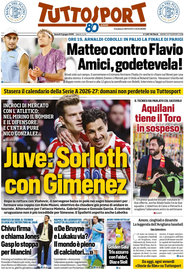 Le prime pagine dei principali quotidiani sportivi – 5 giugno 24 image 7