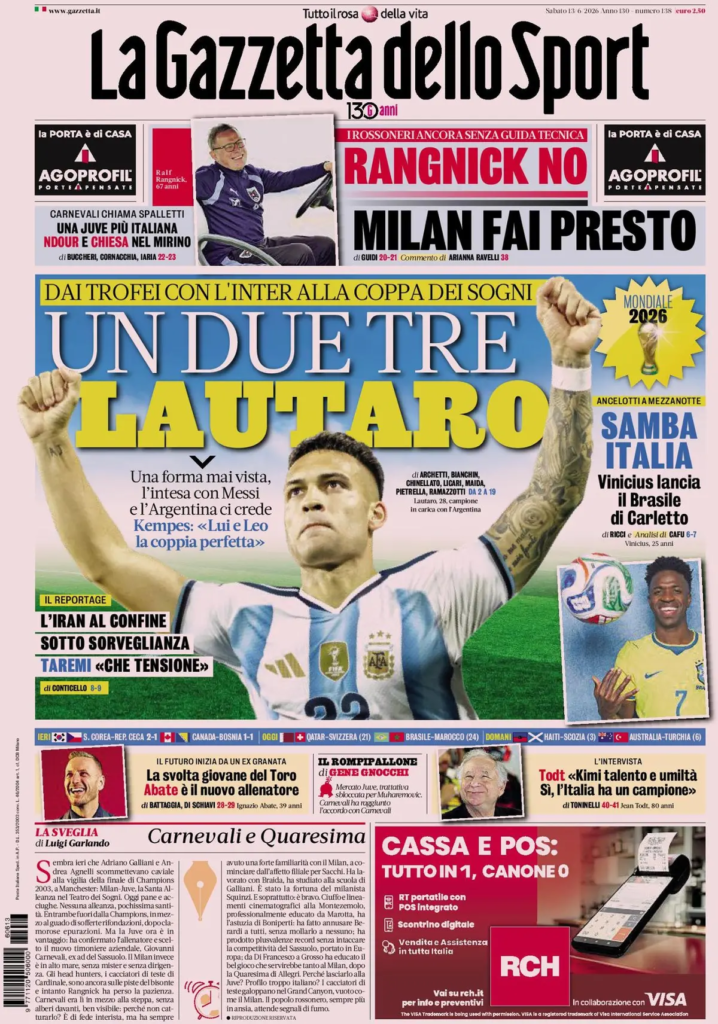 Le prime pagine dei principali quotidiani sportivi – 13 giugno 22 image 9