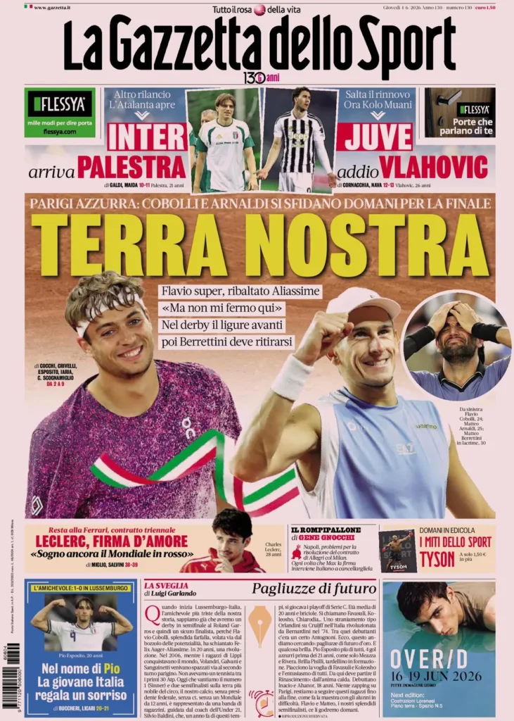 Le prime pagine dei principali quotidiani sportivi – 4 giugno 22 la gazzetta dello sport 033302raa90ue