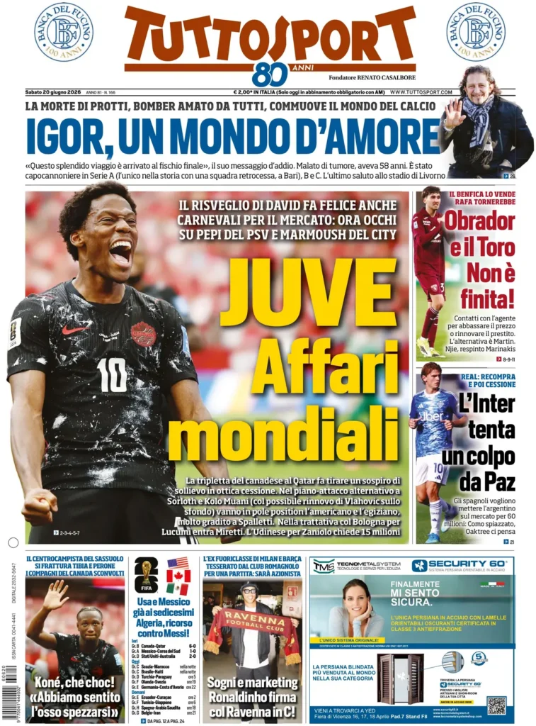 Le prime pagine dei principali quotidiani sportivi – 20 giugno 24 tuttosport 022555wzb9j3n