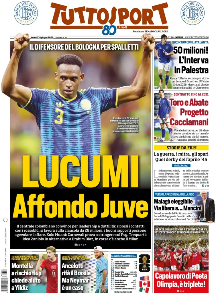 Le prime pagine dei principali quotidiani sportivi – 19 giugno 22 tuttosport 0234391xu6yfh