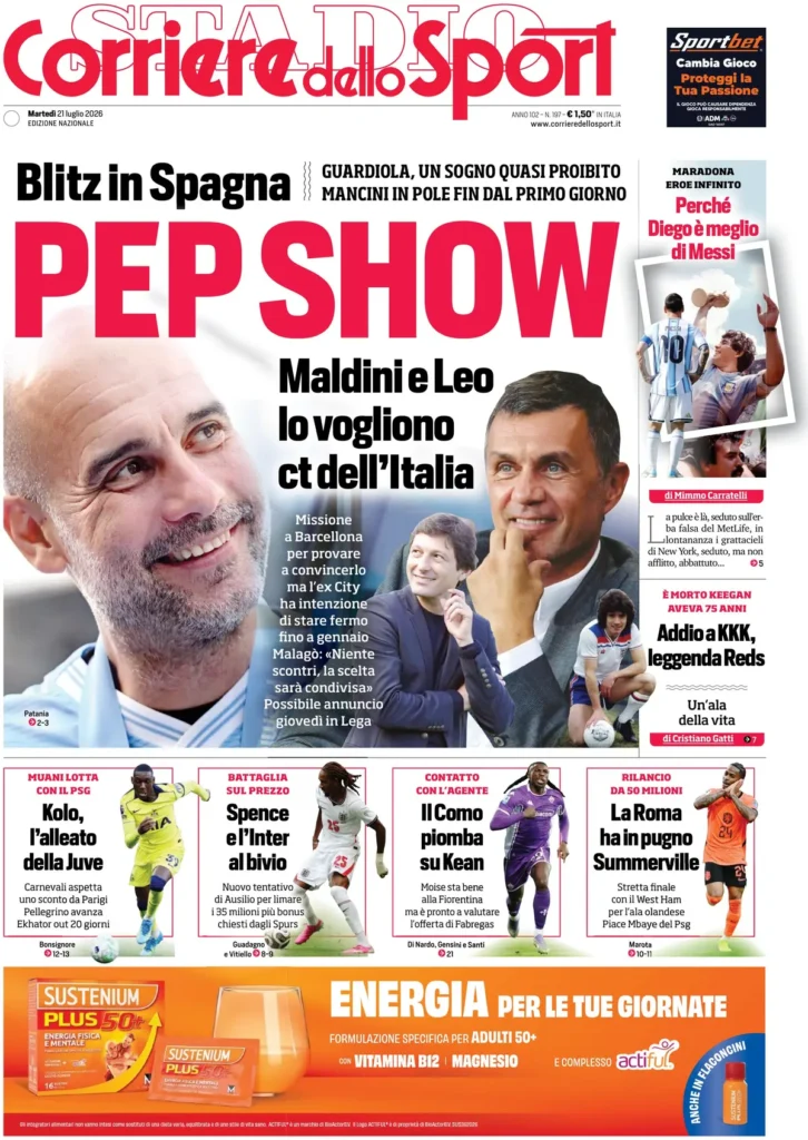 Rassegna stampa Lazio: prime pagine quotidiani sportivi - 21 luglio 2026 23 corriere dello sport 020415ktf37v7