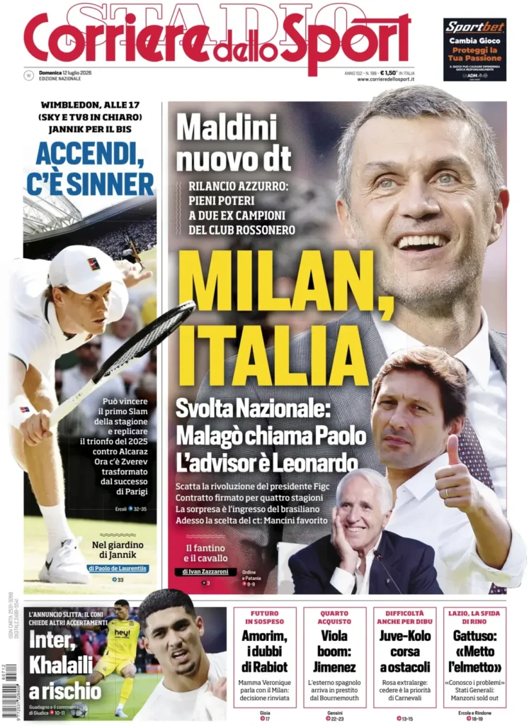 Le prime pagine dei principali quotidiani sportivi – 12 luglio 23 corriere dello sport 063012t5c2c8a
