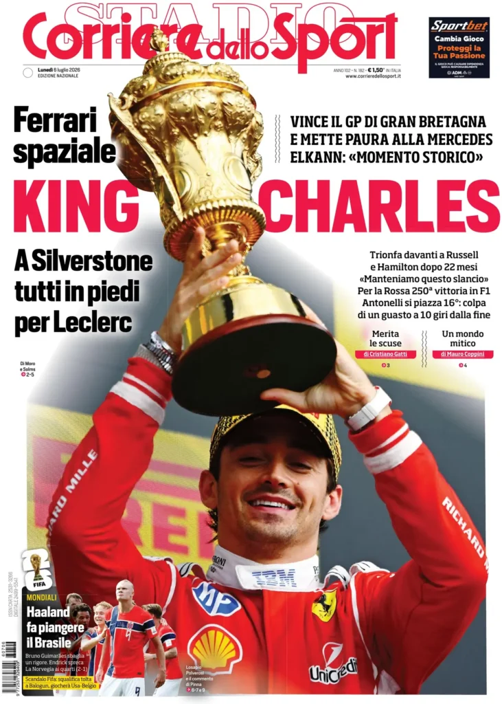Le prime pagine dei principali quotidiani sportivi – 6 luglio 23 corriere dello sport 063920otrdkes
