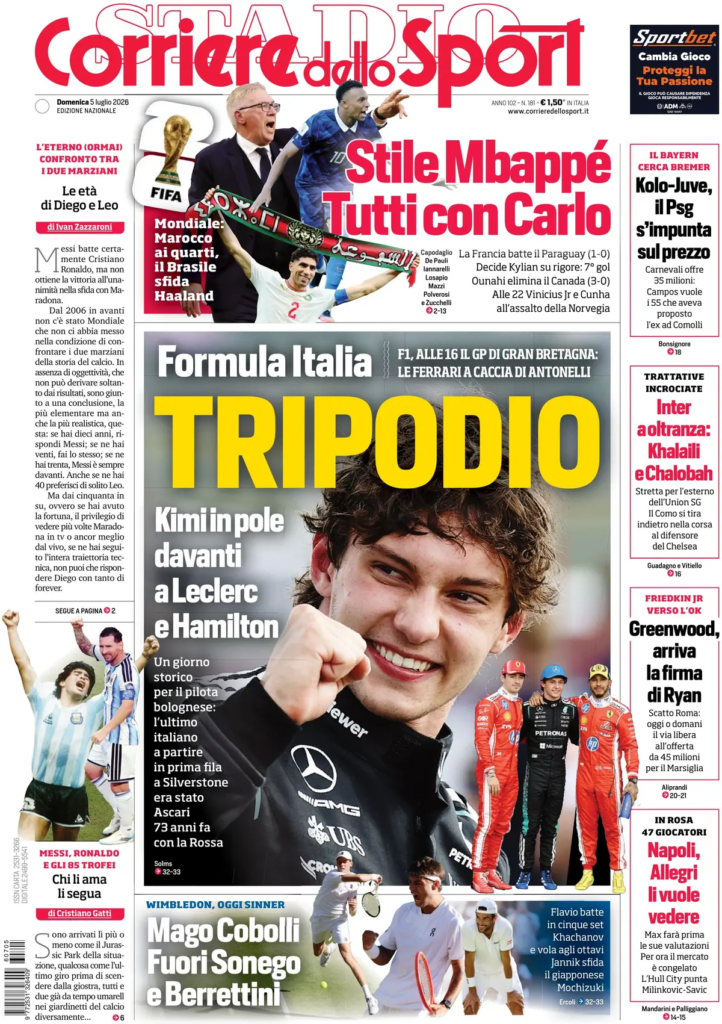 Le prime pagine dei principali quotidiani sportivi – 5 luglio 23 image 1