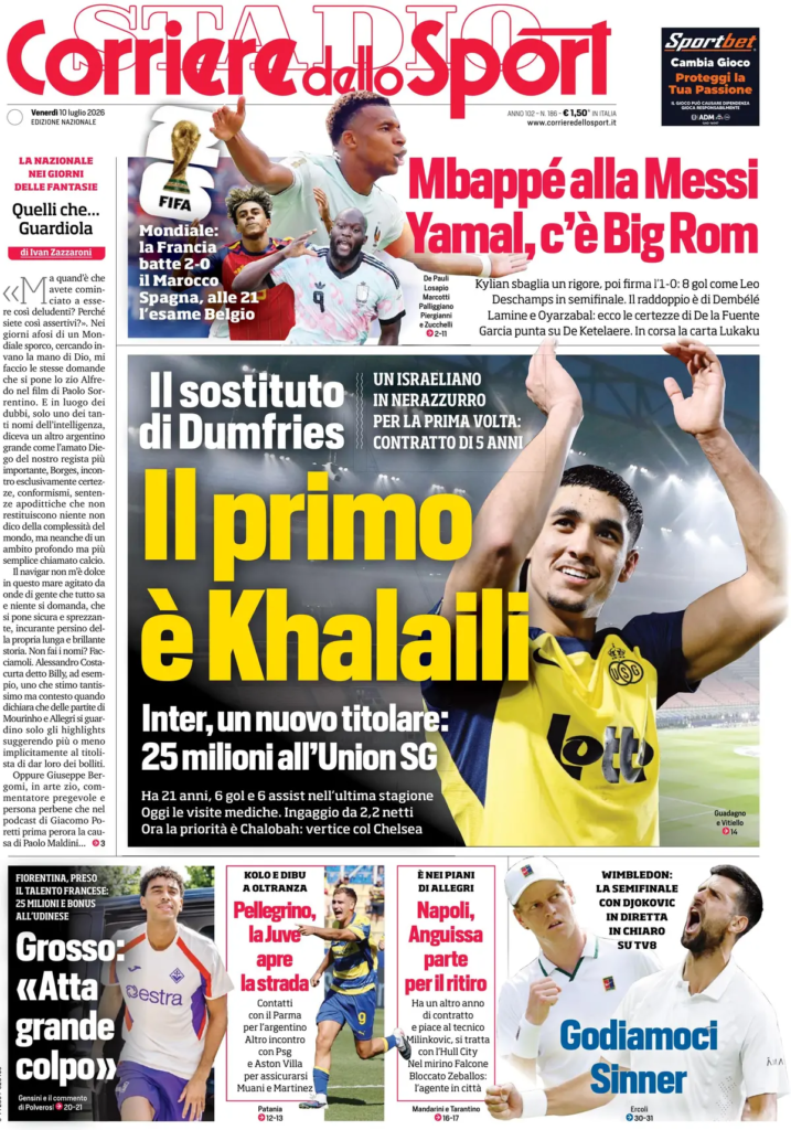 Le prime pagine dei principali quotidiani sportivi – 10 luglio 24 image 10