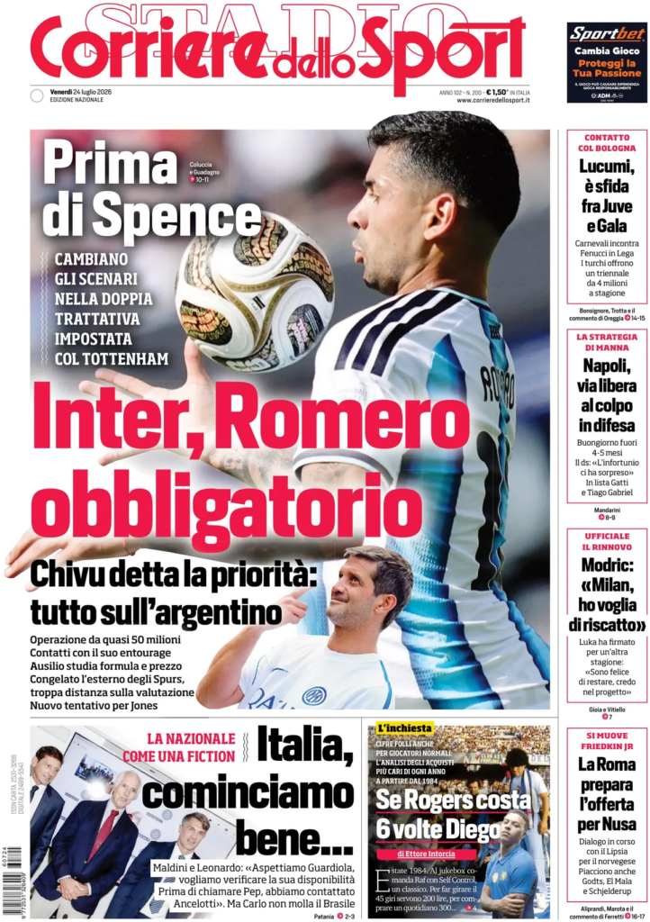 Le prime pagine dei principali quotidiani sportivi – 24 luglio 23 image 29