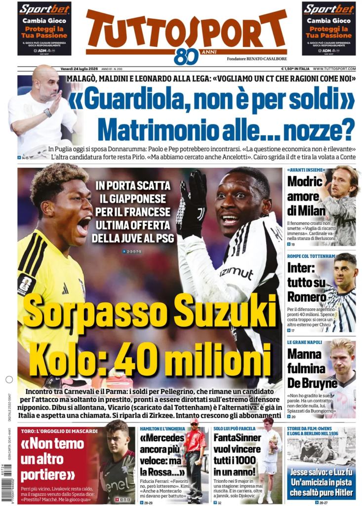 Le prime pagine dei principali quotidiani sportivi – 24 luglio 24 image 30
