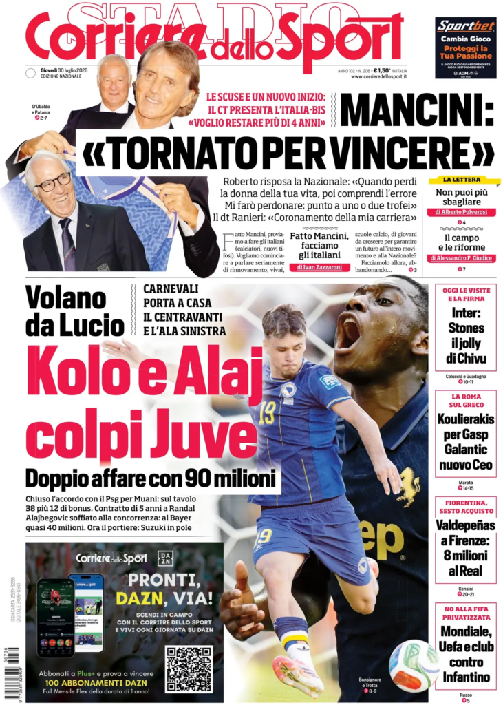 Le prime pagine dei principali quotidiani sportivi – 30 luglio 23 image 33