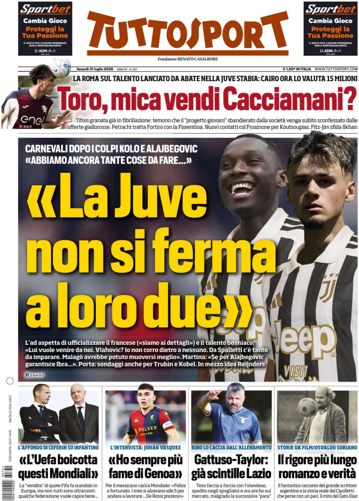 Le prime pagine dei principali quotidiani sportivi – 31 luglio 24 image 38
