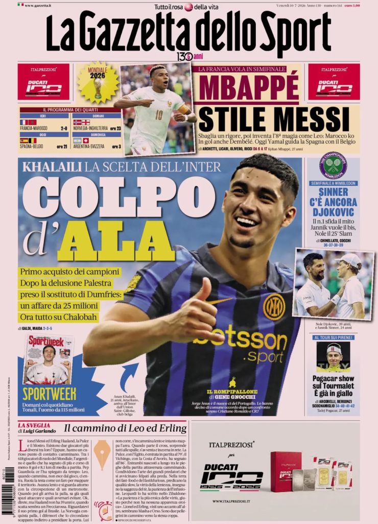 Le prime pagine dei principali quotidiani sportivi – 10 luglio 22 image 7