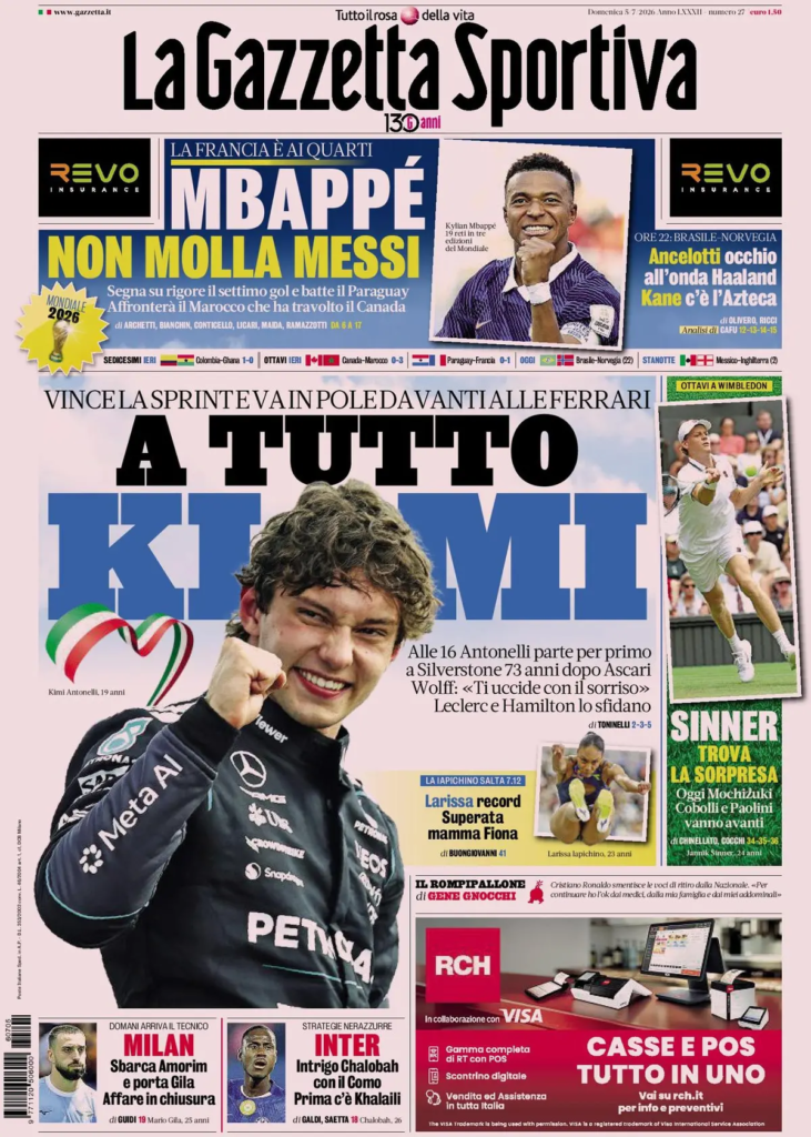 Le prime pagine dei principali quotidiani sportivi – 5 luglio 22 image