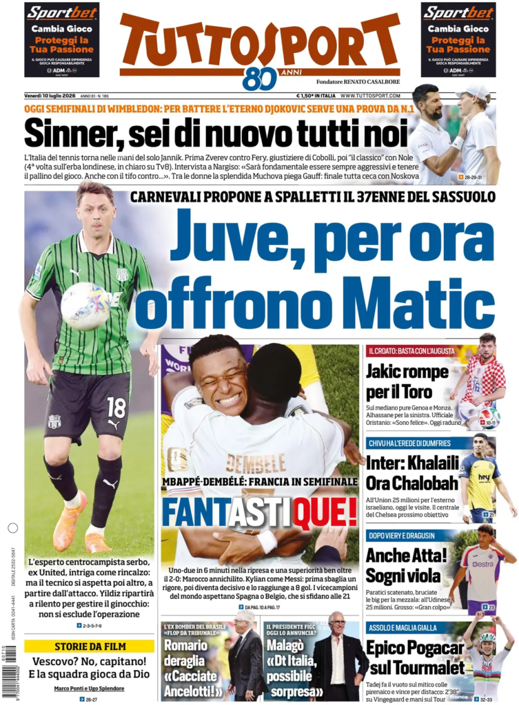 Le prime pagine dei principali quotidiani sportivi – 10 luglio 23 image 9