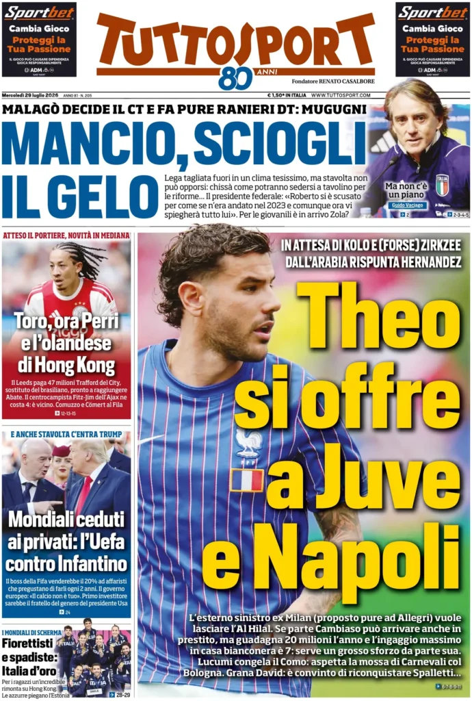 Le prime pagine dei principali quotidiani sportivi – 29 luglio 22 tuttosport 020302yhb9lu8