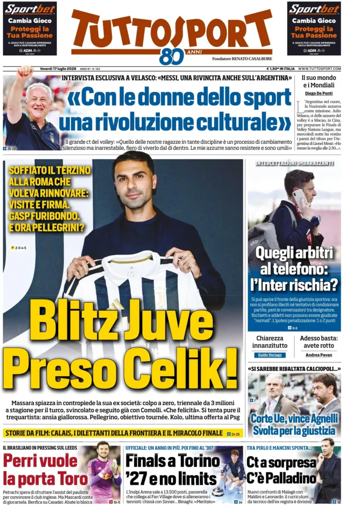 Le prime pagine dei principali quotidiani sportivi – 17 luglio 24 tuttosport 020407hi99iye