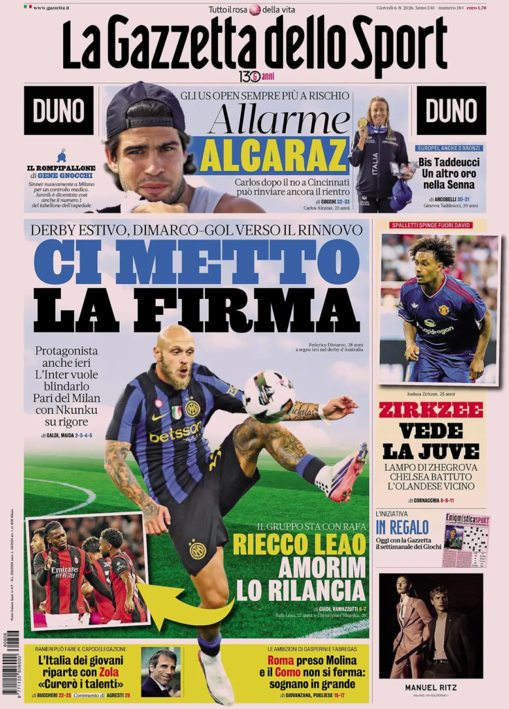 Le prime pagine dei principali quotidiani sportivi – 6 agosto 23 image 11