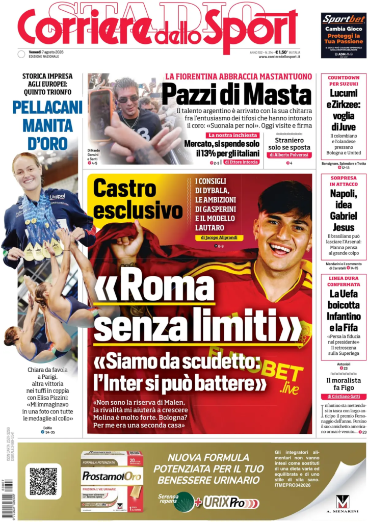 Le prime pagine dei principali quotidiani sportivi – 7 agosto 23 image 15