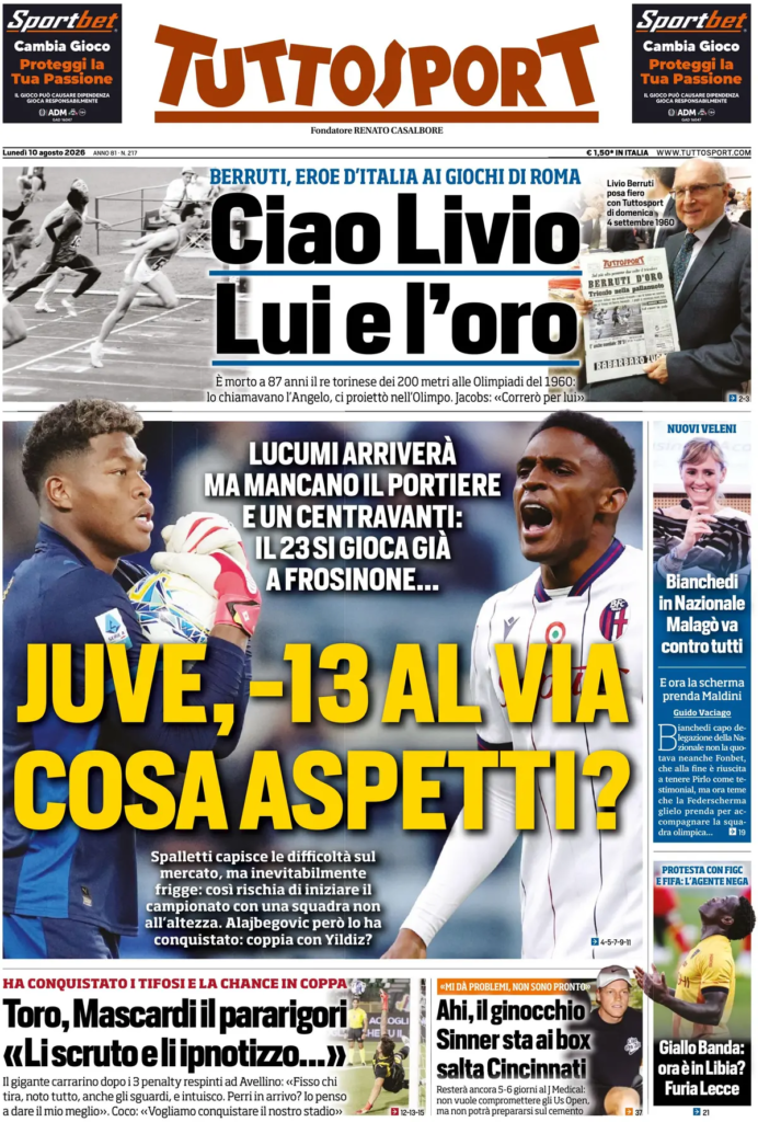 Rassegna stampa Lazio: prime pagine quotidiani sportivi - 10 agosto 2026 24 image 25