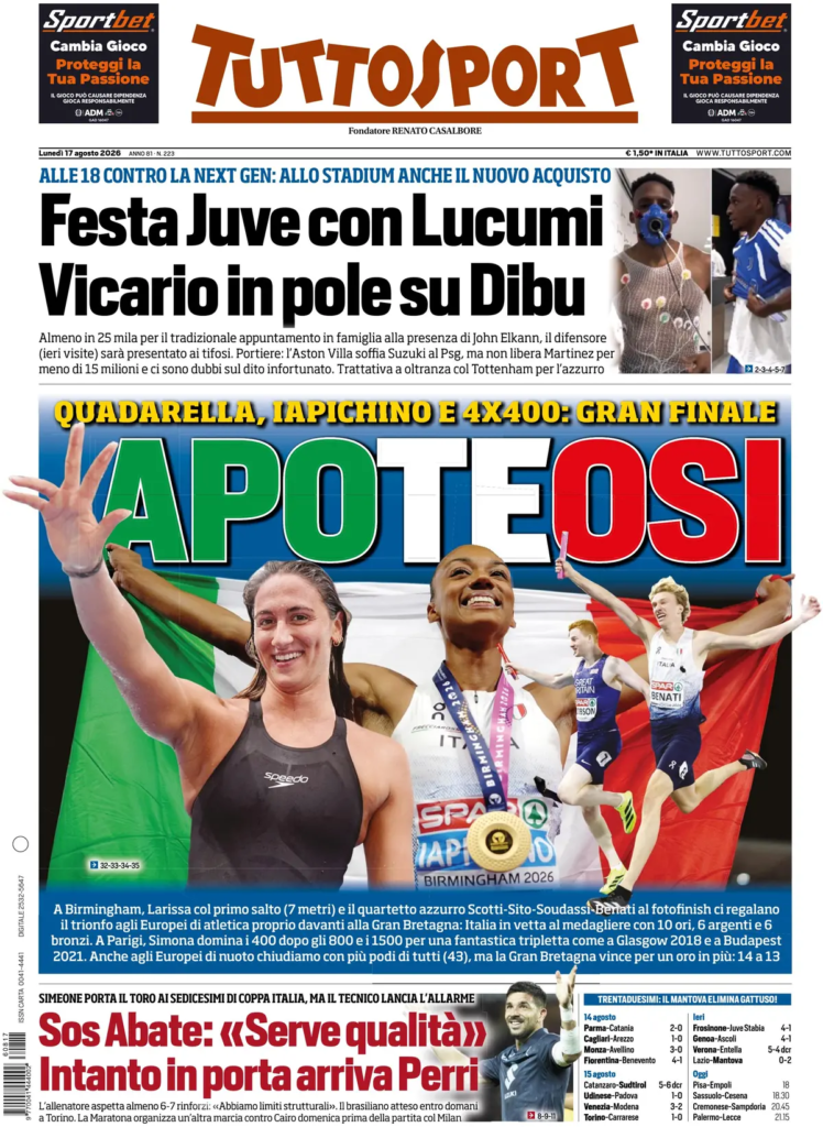Rassegna stampa Lazio: prime pagine quotidiani sportivi - 17 agosto 2026 24 image 29