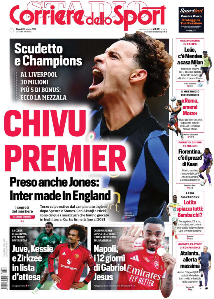 Rassegna stampa Lazio: prime pagine quotidiani sportivi - 20 agosto 2026 25 image 32