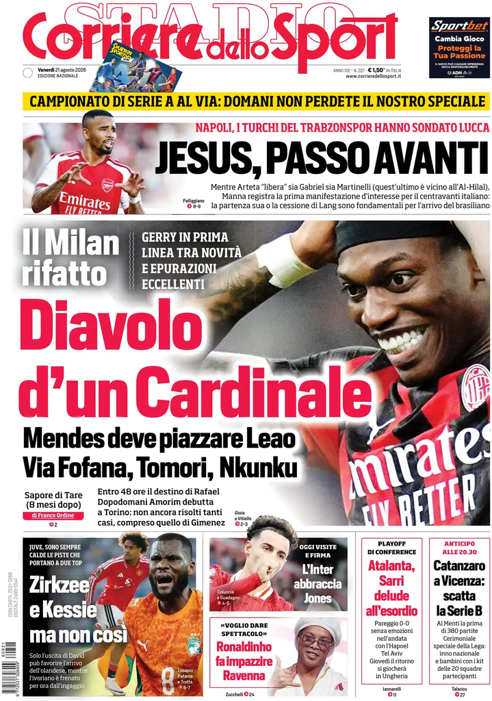 Rassegna stampa Lazio: prime pagine quotidiani sportivi - 21 agosto 2026 23 image 36