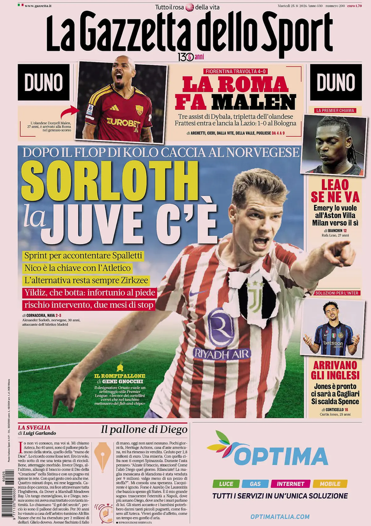 Le prime pagine dei principali quotidiani sportivi – 25 agosto 22 image 41