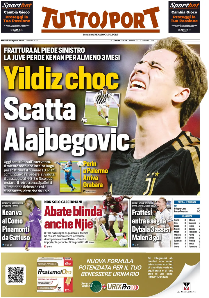 Le prime pagine dei principali quotidiani sportivi – 25 agosto 24 image 43