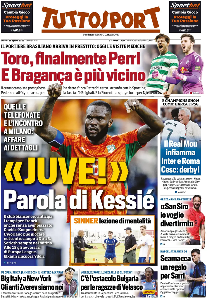 Le prime pagine dei principali quotidiani sportivi – 28 agosto 24 image 46